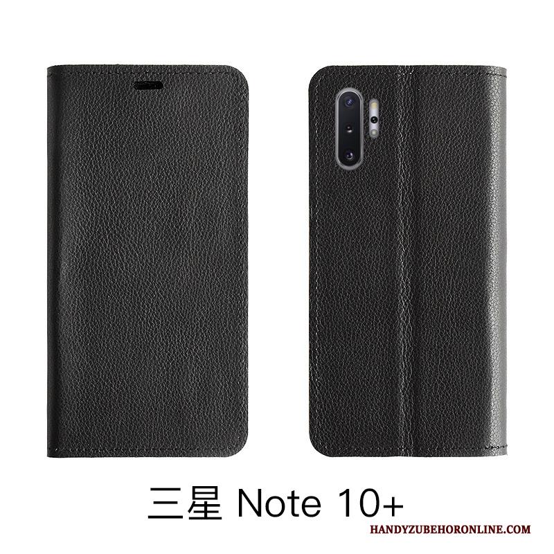 Samsung Galaxy Note 10 Lite Hoesje Folio Echt Leer Leren Etui Hoes Koe Patroon Rood