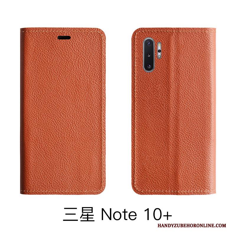 Samsung Galaxy Note 10 Lite Hoesje Folio Echt Leer Leren Etui Hoes Koe Patroon Rood