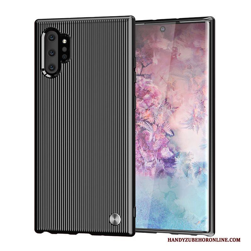 Samsung Galaxy Note 10+ Rood Hoes Streep Siliconen Ster Hoesje Telefoon Zacht