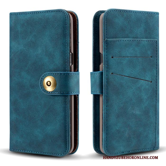 Samsung Galaxy Note 10 Ster Blauw Leren Etui Folio Hoesje Telefoon