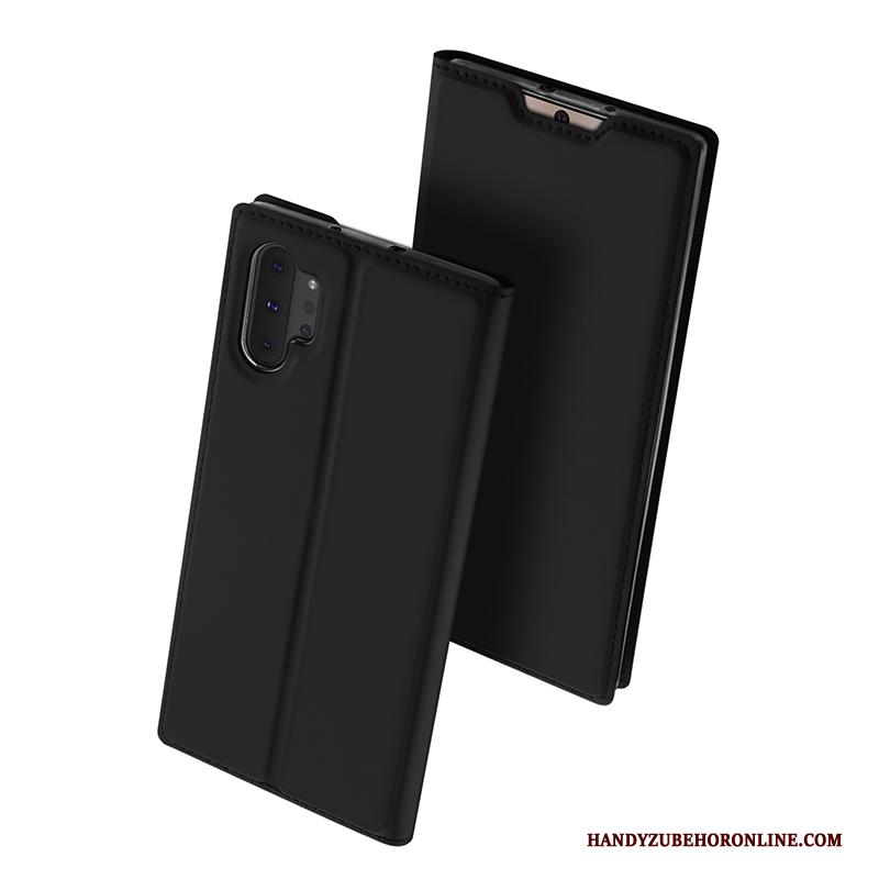 Samsung Galaxy Note 10+ Ster Hoesje Telefoon Folio Goud Leren Etui Kaart