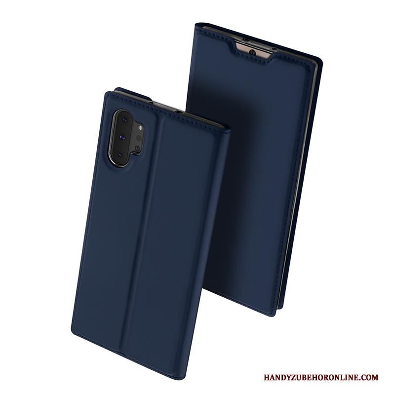 Samsung Galaxy Note 10+ Ster Hoesje Telefoon Folio Goud Leren Etui Kaart