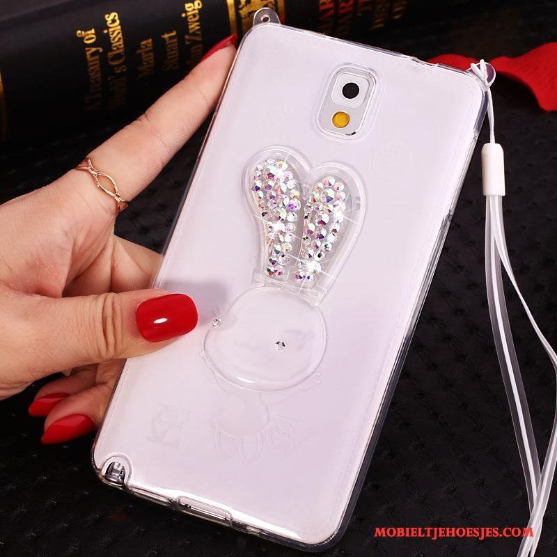 Samsung Galaxy Note 3 Bescherming Met Strass Hoesje Telefoon Siliconen Nieuw Purper Hanger