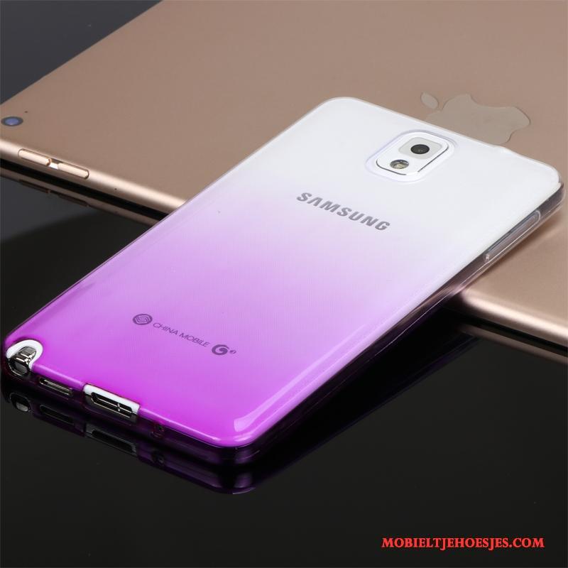 Samsung Galaxy Note 3 Doorzichtig Hoesje Telefoon Purper Bescherming Siliconen Ster Lichte En Dun