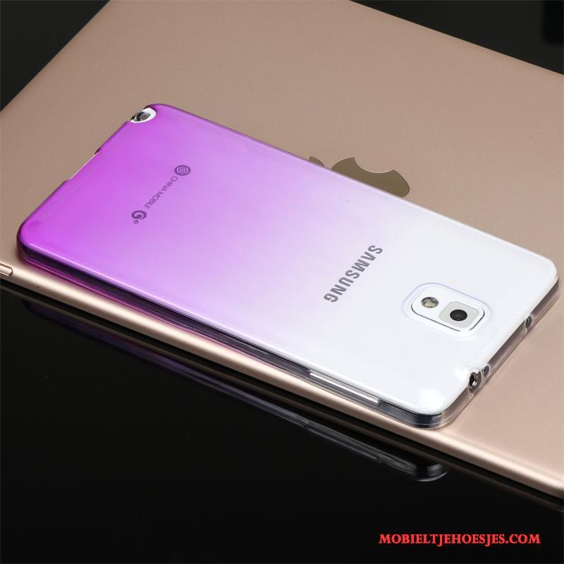 Samsung Galaxy Note 3 Doorzichtig Hoesje Telefoon Purper Bescherming Siliconen Ster Lichte En Dun