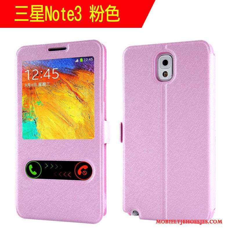 Samsung Galaxy Note 3 Hoes All Inclusive Trend Anti-fall Hoesje Telefoon Roze Clamshell