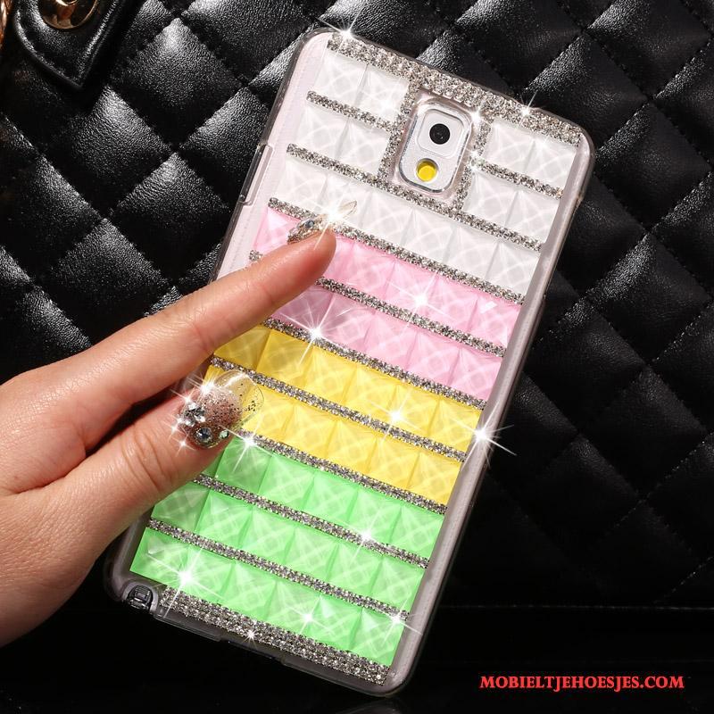 Samsung Galaxy Note 3 Hoes Hoesje Telefoon Ster Bescherming Met Strass Blauw