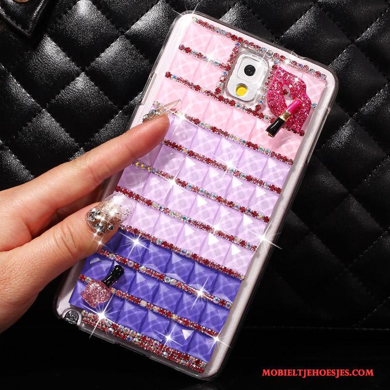 Samsung Galaxy Note 3 Hoes Hoesje Telefoon Ster Bescherming Met Strass Blauw