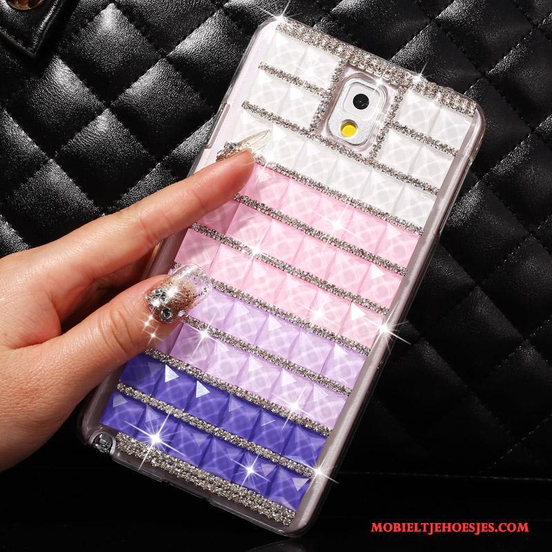 Samsung Galaxy Note 3 Hoes Hoesje Telefoon Ster Bescherming Met Strass Blauw