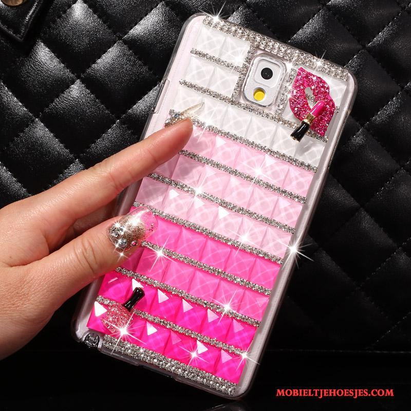 Samsung Galaxy Note 3 Hoes Hoesje Telefoon Ster Bescherming Met Strass Blauw