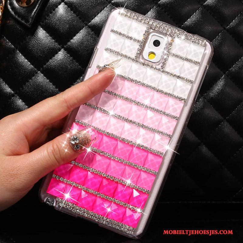 Samsung Galaxy Note 3 Hoes Hoesje Telefoon Ster Bescherming Met Strass Blauw