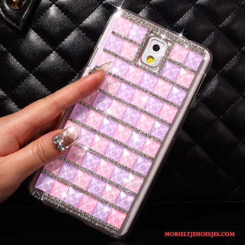 Samsung Galaxy Note 3 Hoes Hoesje Telefoon Ster Bescherming Met Strass Blauw