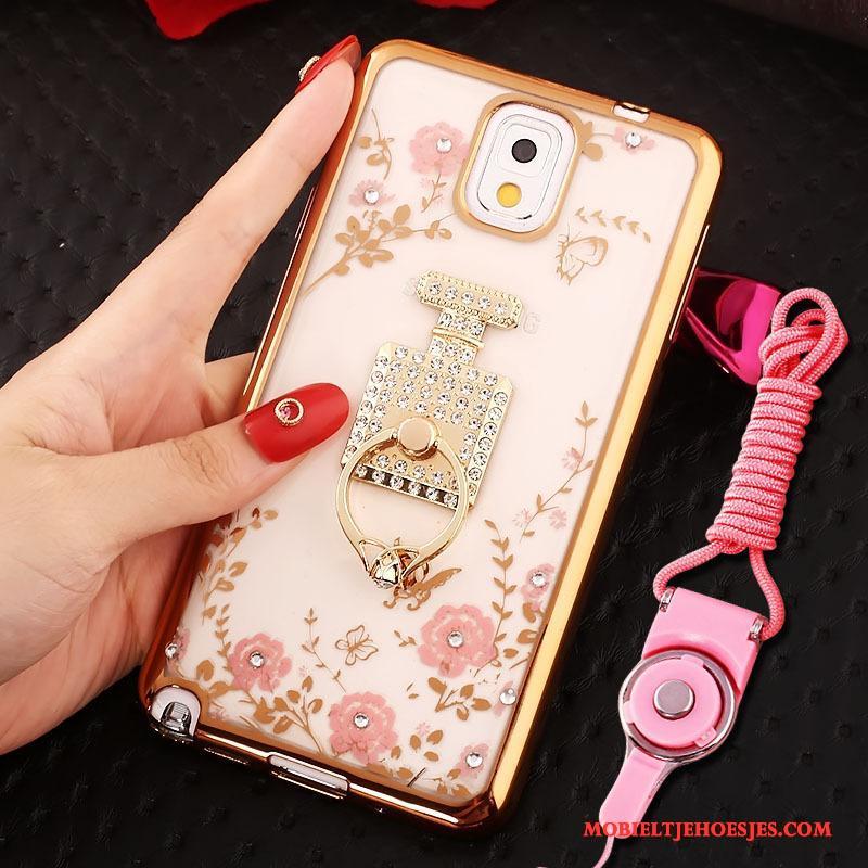 Samsung Galaxy Note 3 Hoes Ring Hoesje Telefoon Rose Goud Bescherming Ster