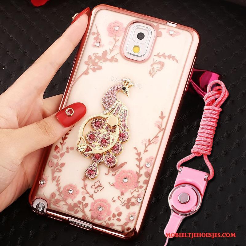 Samsung Galaxy Note 3 Hoes Ring Hoesje Telefoon Rose Goud Bescherming Ster