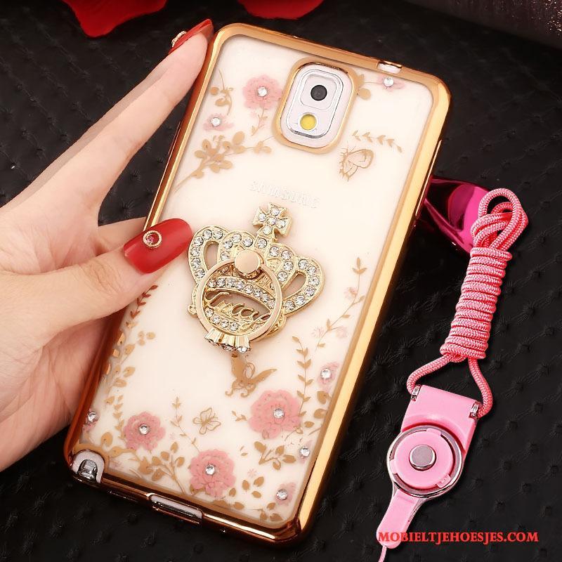 Samsung Galaxy Note 3 Hoes Ring Hoesje Telefoon Rose Goud Bescherming Ster