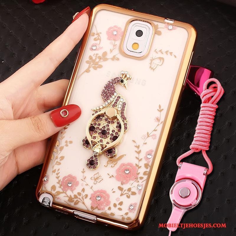 Samsung Galaxy Note 3 Hoes Ring Hoesje Telefoon Rose Goud Bescherming Ster