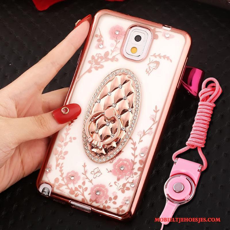 Samsung Galaxy Note 3 Hoes Ring Hoesje Telefoon Rose Goud Bescherming Ster