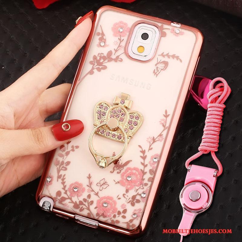 Samsung Galaxy Note 3 Hoes Ring Hoesje Telefoon Rose Goud Bescherming Ster