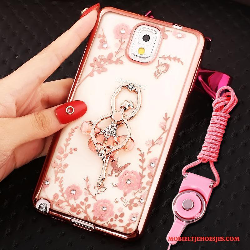 Samsung Galaxy Note 3 Hoes Ring Hoesje Telefoon Rose Goud Bescherming Ster