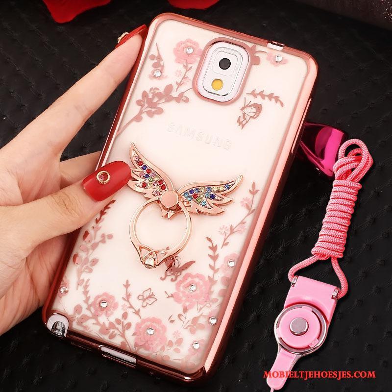 Samsung Galaxy Note 3 Hoes Ring Hoesje Telefoon Rose Goud Bescherming Ster