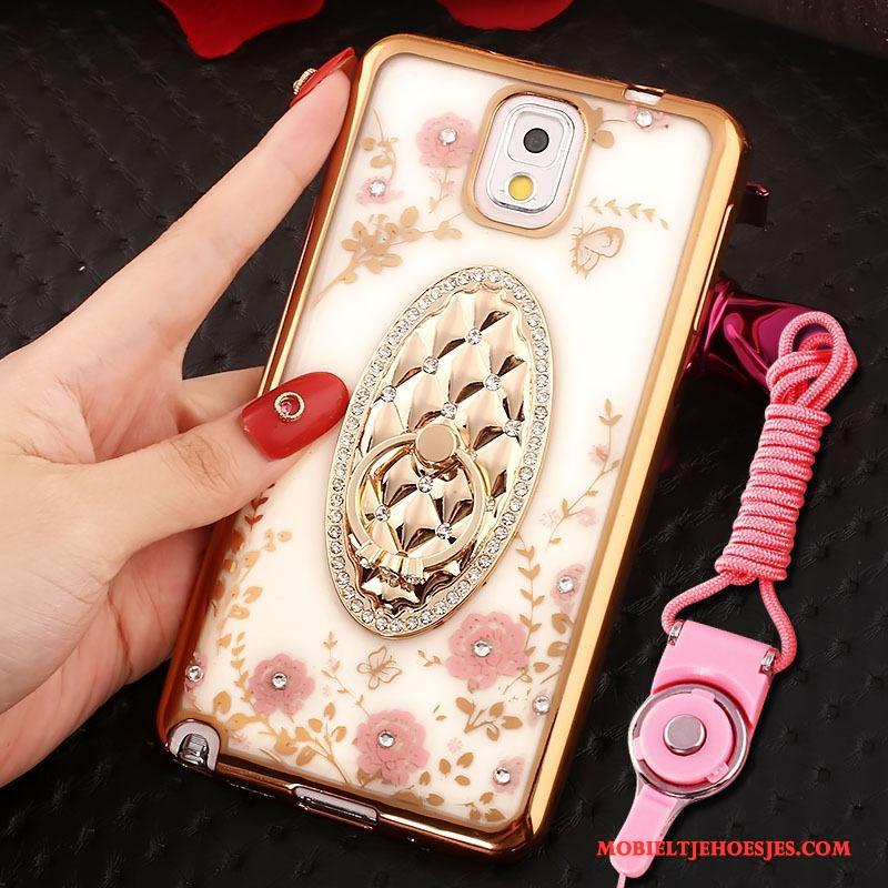 Samsung Galaxy Note 3 Hoes Ring Hoesje Telefoon Rose Goud Bescherming Ster