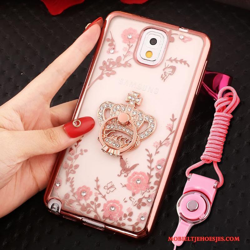 Samsung Galaxy Note 3 Hoes Ring Hoesje Telefoon Rose Goud Bescherming Ster