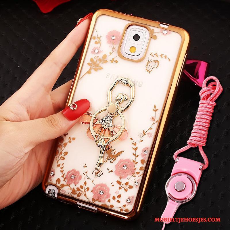 Samsung Galaxy Note 3 Hoes Ring Hoesje Telefoon Rose Goud Bescherming Ster