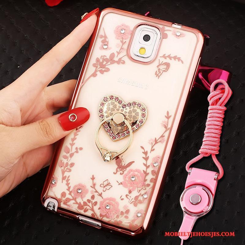 Samsung Galaxy Note 3 Hoes Ring Hoesje Telefoon Rose Goud Bescherming Ster