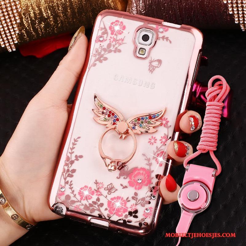 Samsung Galaxy Note 3 Hoesje Hoes Ring Siliconen Hanger Rose Goud Ster Bescherming