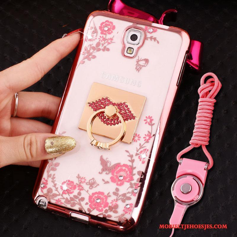 Samsung Galaxy Note 3 Hoesje Hoes Ring Siliconen Hanger Rose Goud Ster Bescherming