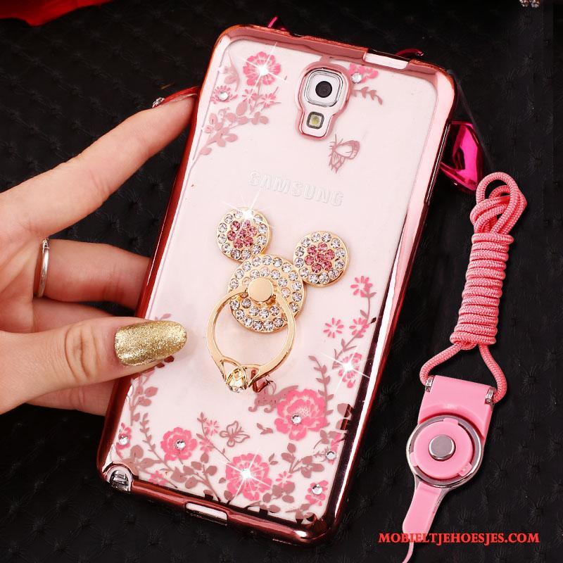 Samsung Galaxy Note 3 Hoesje Hoes Ring Siliconen Hanger Rose Goud Ster Bescherming