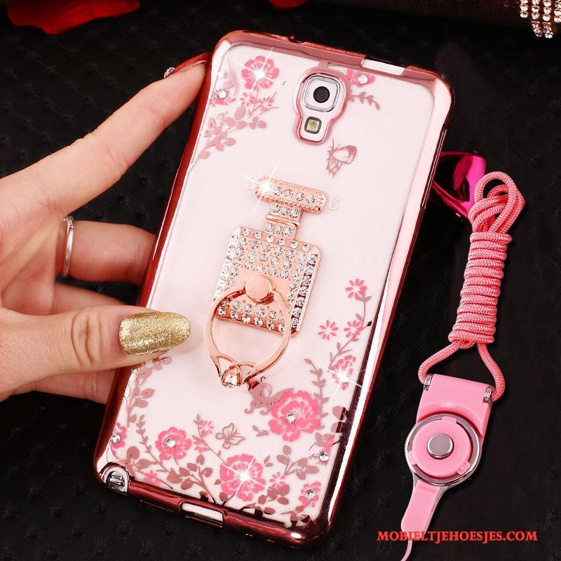 Samsung Galaxy Note 3 Hoesje Hoes Ring Siliconen Hanger Rose Goud Ster Bescherming