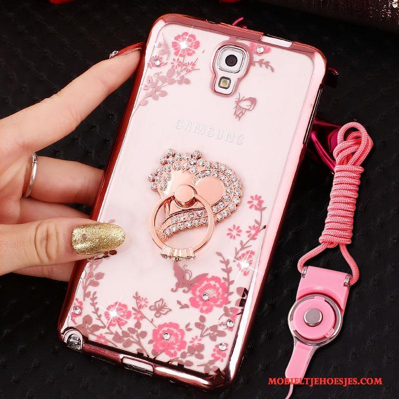 Samsung Galaxy Note 3 Hoesje Hoes Ring Siliconen Hanger Rose Goud Ster Bescherming