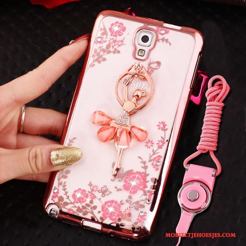 Samsung Galaxy Note 3 Hoesje Hoes Ring Siliconen Hanger Rose Goud Ster Bescherming