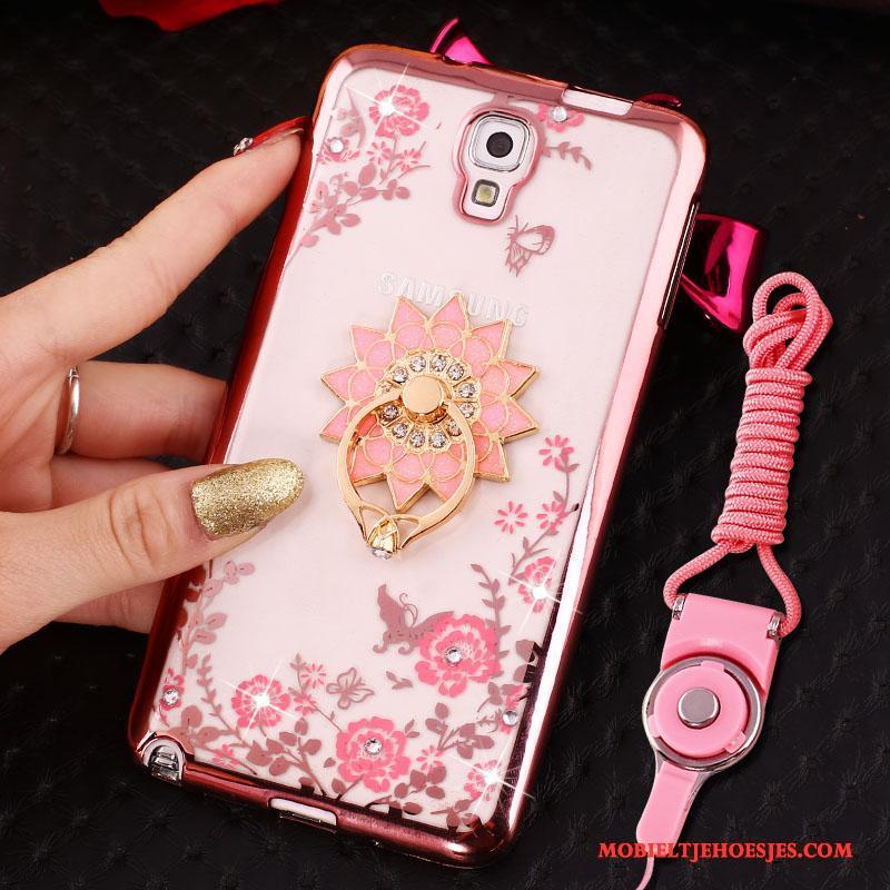 Samsung Galaxy Note 3 Hoesje Hoes Ring Siliconen Hanger Rose Goud Ster Bescherming