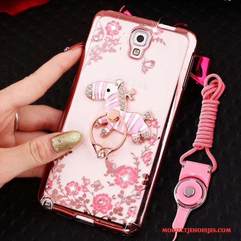 Samsung Galaxy Note 3 Hoesje Hoes Ring Siliconen Hanger Rose Goud Ster Bescherming