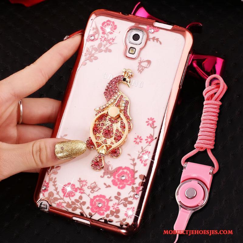 Samsung Galaxy Note 3 Hoesje Hoes Ring Siliconen Hanger Rose Goud Ster Bescherming