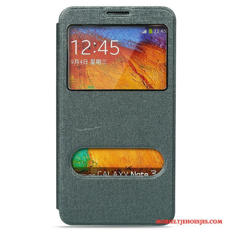 Samsung Galaxy Note 3 Hoesje Leren Etui Anti-fall Eenvoudige Achterklep Hoes Roze Folio