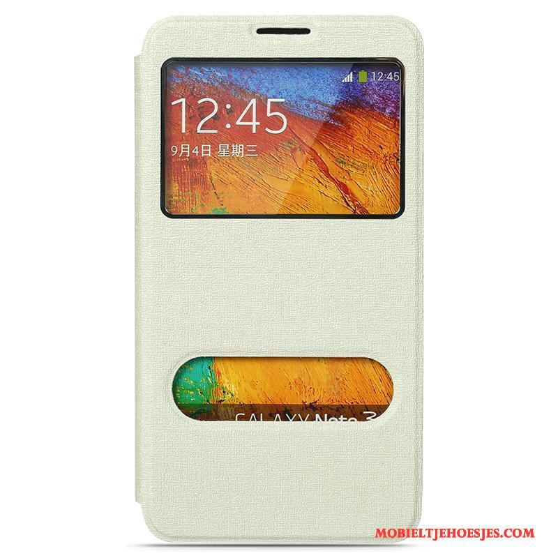 Samsung Galaxy Note 3 Hoesje Leren Etui Anti-fall Eenvoudige Achterklep Hoes Roze Folio