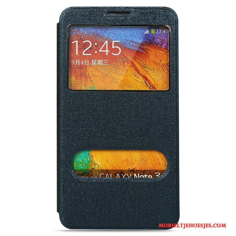 Samsung Galaxy Note 3 Hoesje Leren Etui Anti-fall Eenvoudige Achterklep Hoes Roze Folio