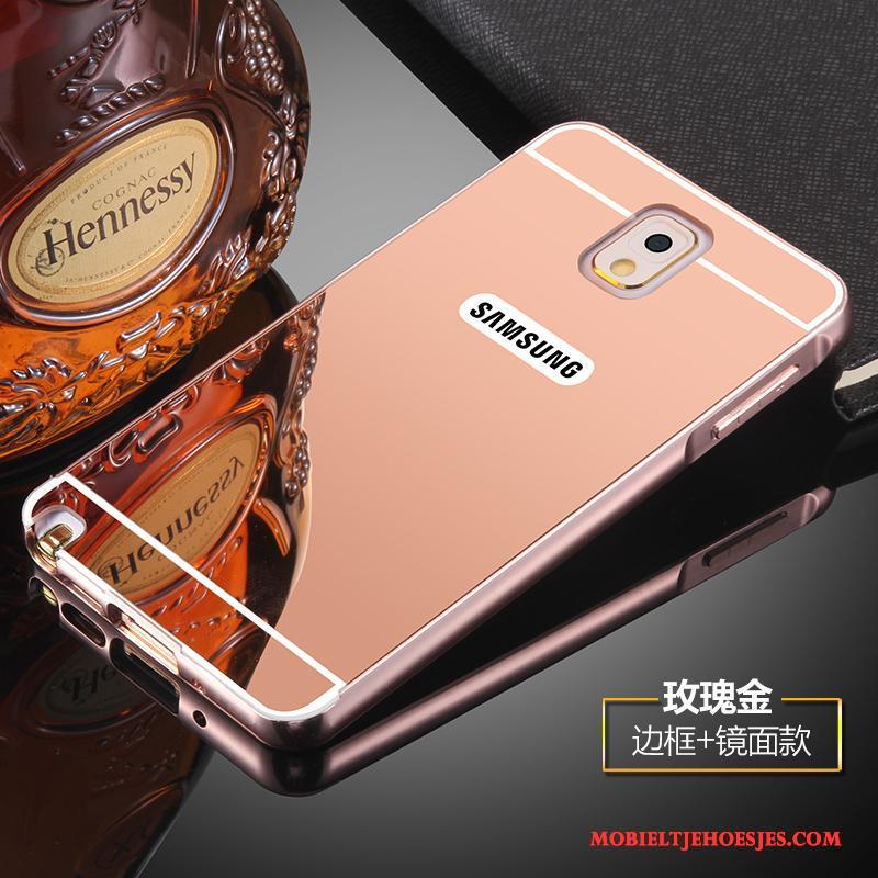 Samsung Galaxy Note 3 Hoesje Ster Metaal Hoes Skärmskydd Bescherming Goud Zilver