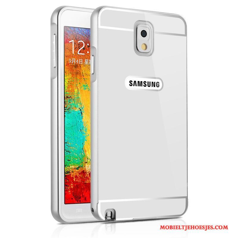 Samsung Galaxy Note 3 Hoesje Ster Metaal Hoes Skärmskydd Bescherming Goud Zilver