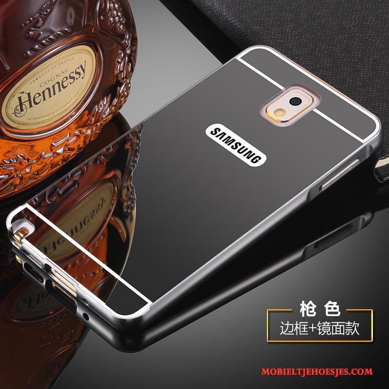 Samsung Galaxy Note 3 Hoesje Ster Metaal Hoes Skärmskydd Bescherming Goud Zilver