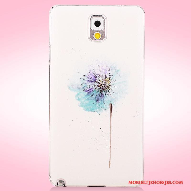 Samsung Galaxy Note 3 Hoesje Telefoon Geschilderd Purper Bloemen Ster Bescherming Anti-fall