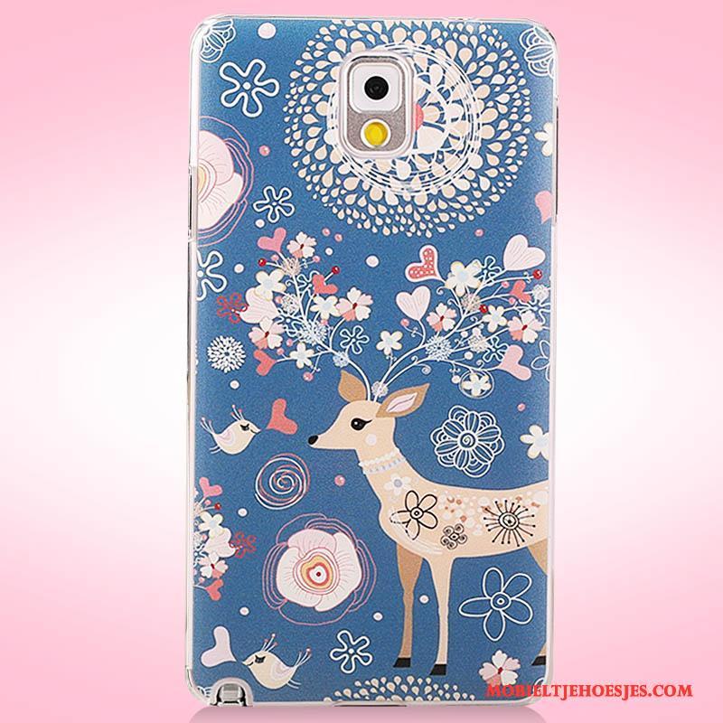 Samsung Galaxy Note 3 Hoesje Telefoon Geschilderd Purper Bloemen Ster Bescherming Anti-fall