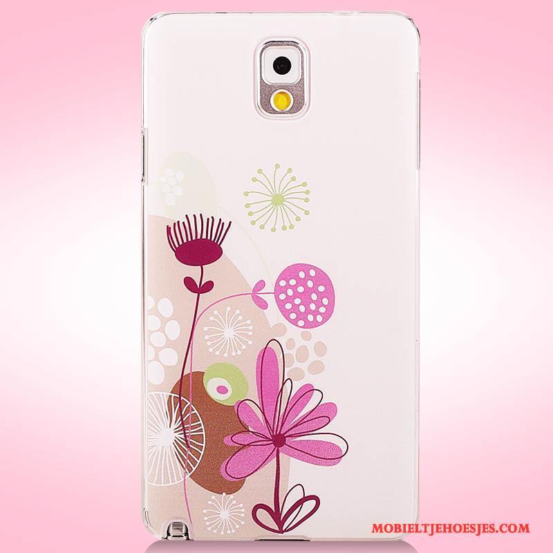 Samsung Galaxy Note 3 Hoesje Telefoon Geschilderd Purper Bloemen Ster Bescherming Anti-fall