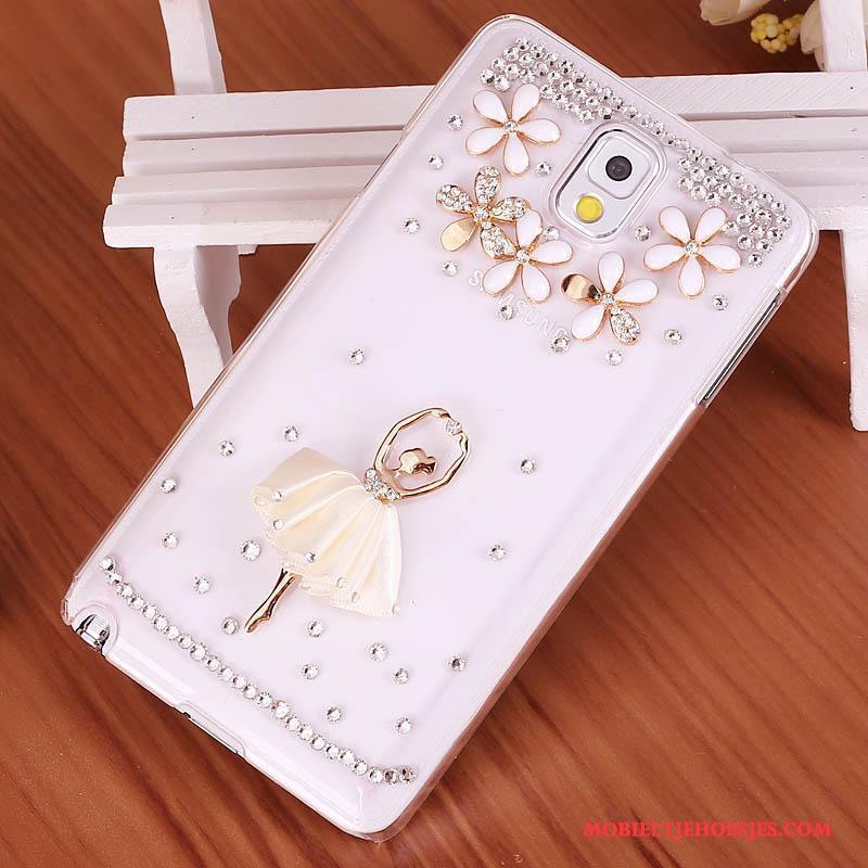 Samsung Galaxy Note 3 Hoesje Telefoon Ster Met Strass Trend Bescherming Purper