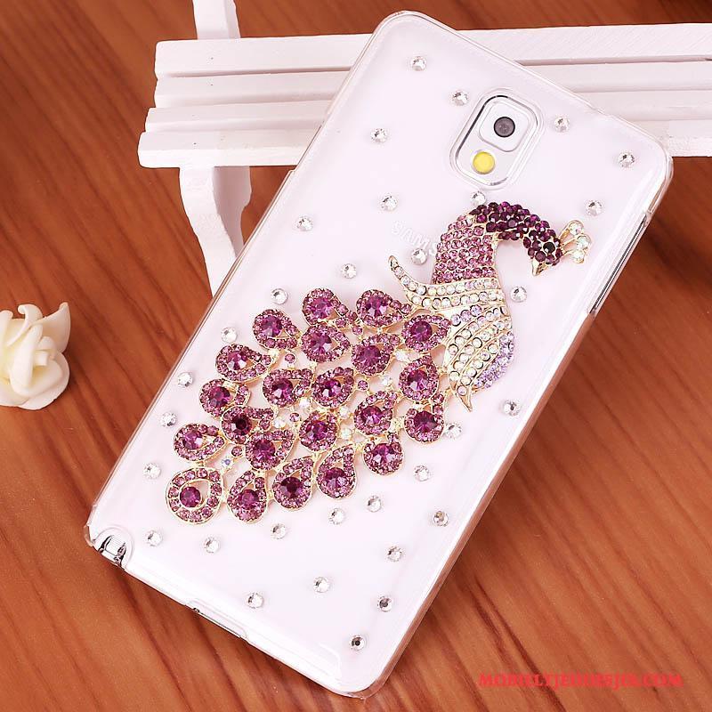 Samsung Galaxy Note 3 Hoesje Telefoon Ster Met Strass Trend Bescherming Purper