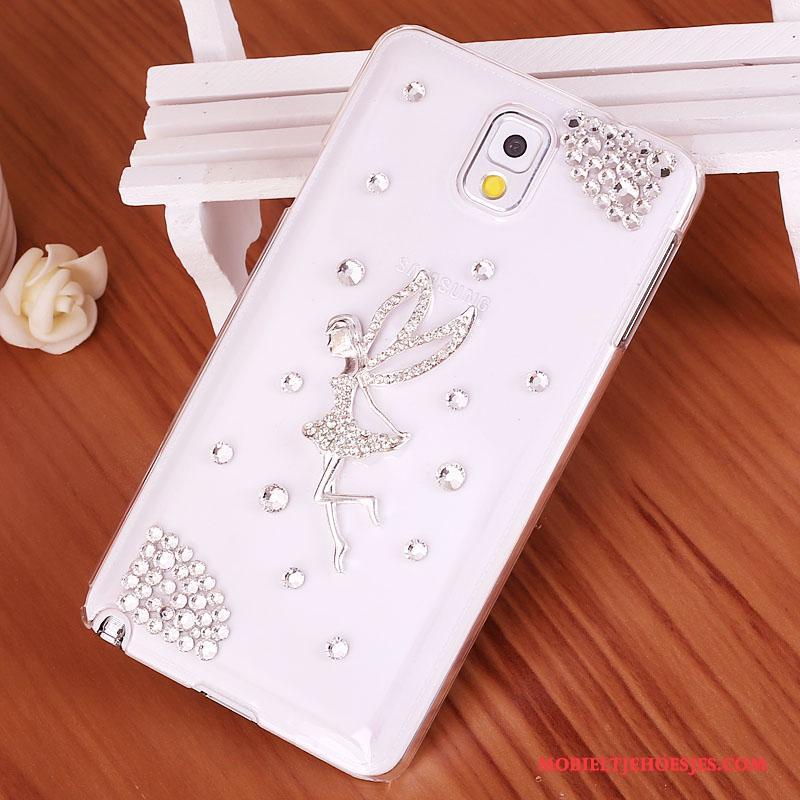 Samsung Galaxy Note 3 Hoesje Telefoon Ster Met Strass Trend Bescherming Purper