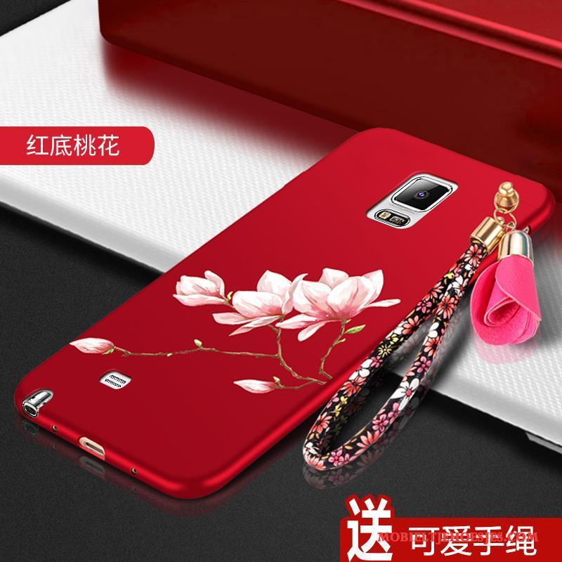 Samsung Galaxy Note 4 All Inclusive Siliconen Bloemen Hoesje Telefoon Ster Bescherming Rood